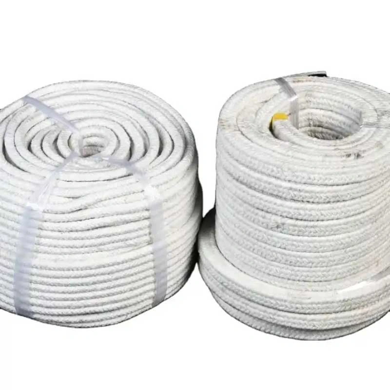 Heat Insulation Mineral Wool Fibre Thermal Resistant Ceramic Fiber Sealing Fireproof Woven Textile Round Square Rope with Ss Steel / Fibre Glass Wire