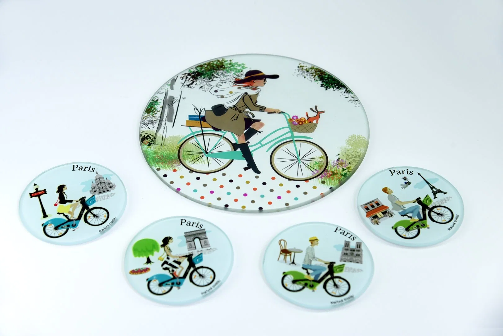 Glass Coaster Glass Place Mat Bar Table Mat and Coaster Set Promotion Gifts