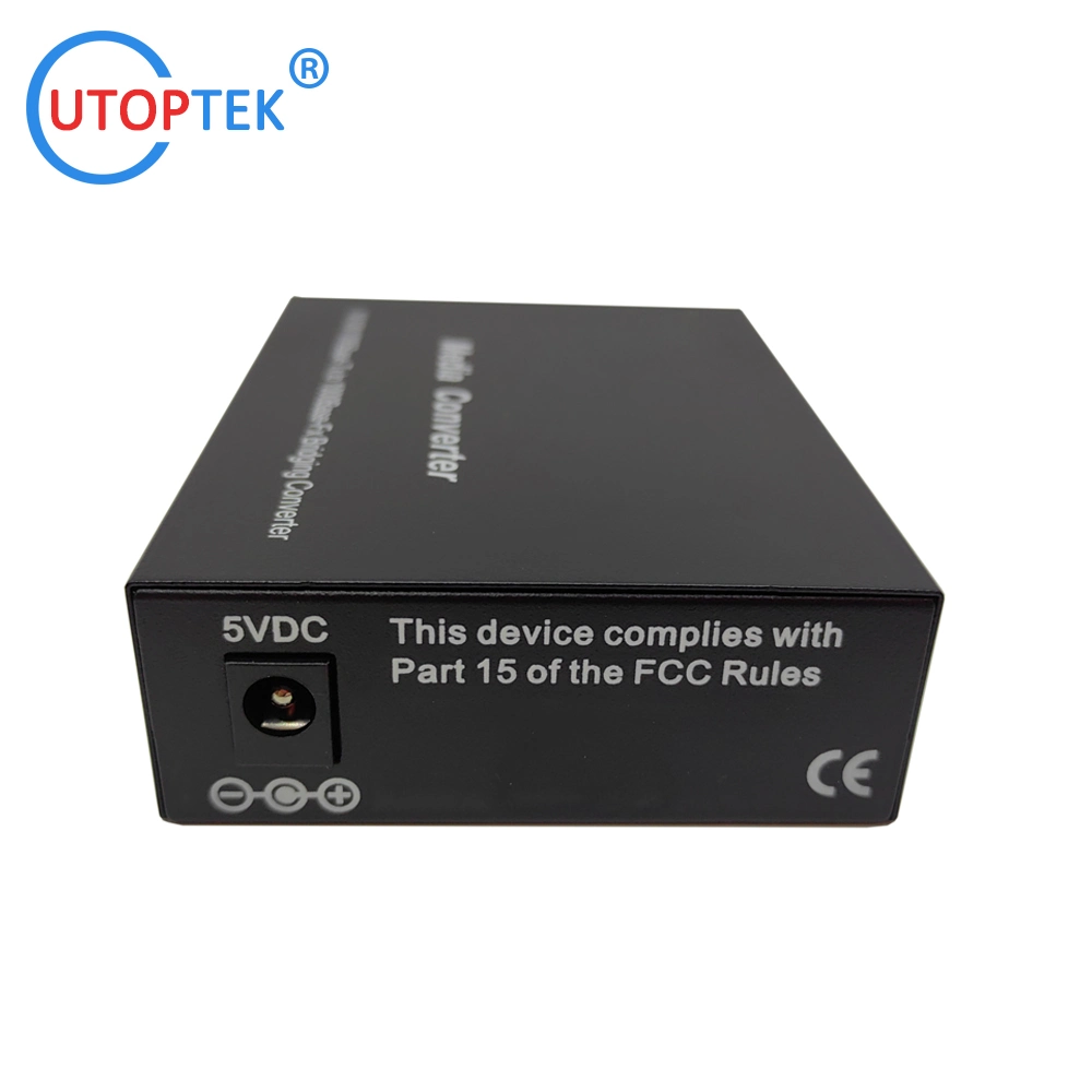 10/100/1000base-T to 1000m-X Fiber to Rj-45 Media Converter Single Mode Bidi Sc 20km DC5V or 12V Power