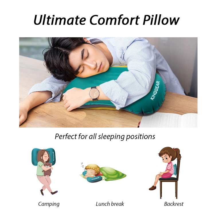 Camping Sleep Soft Neck Support Inflatable Touris Pillow Cooling Foldable Inflatable Pillow