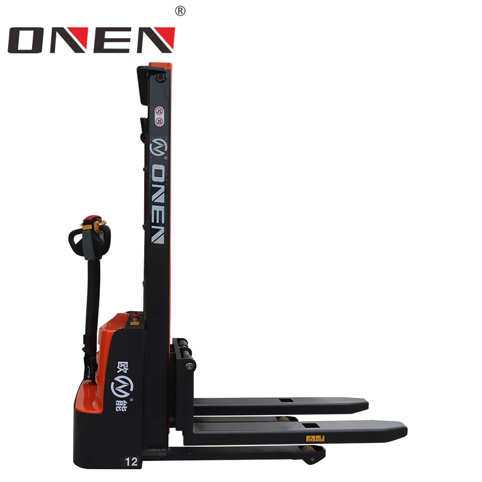 1.0 / 1.2 / 1.5t 3m Hydraulic Full Electric Powered Walkie Pedestrian Pallet Stacker Electric Stacking Vehicles