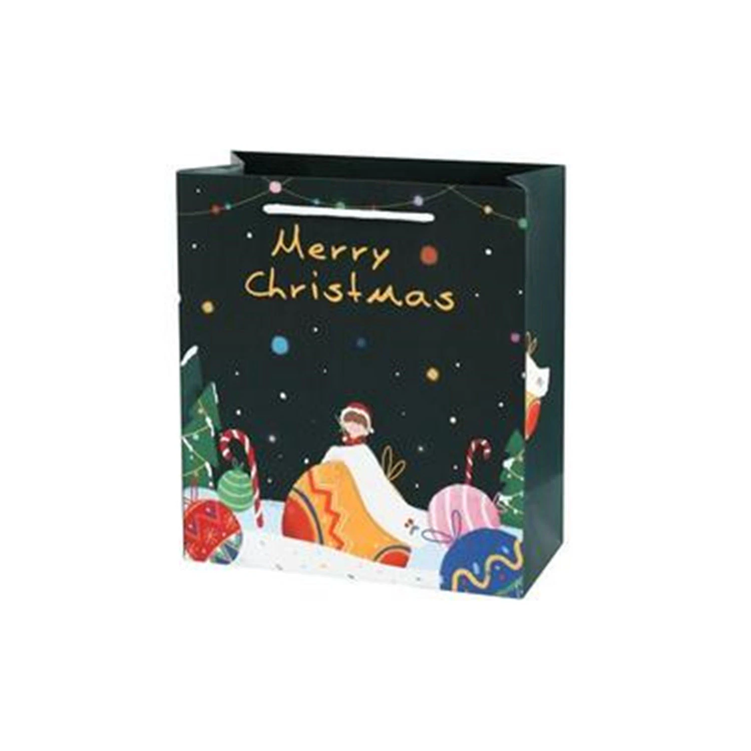 Custom Christmas Decoration Resin Animal Paper Gifts Bag for Kids with Logo Bag