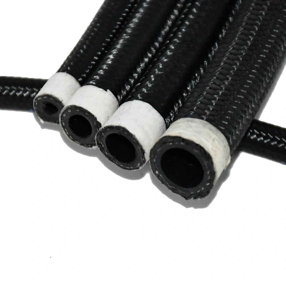 Auto Motorcycle Hose An8 Nylon Braided Fuel Hose Black Nylon Braided Oil Cooler Rubber Hose