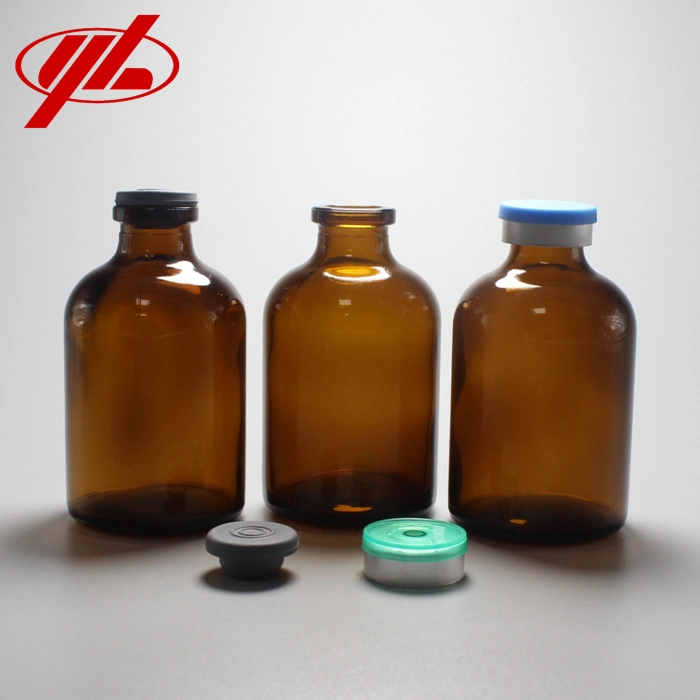 Amber 20ml 30ml 50ml 100 Injection Moulde Glass Bottle for Antibiotic