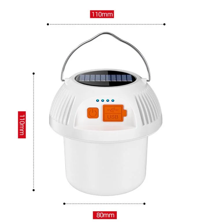 Lámpara de champiñones de ambiente Smart Battery Display Cinte ligero de linterna de dientes Forma Luz portátil de camping solar para exteriores