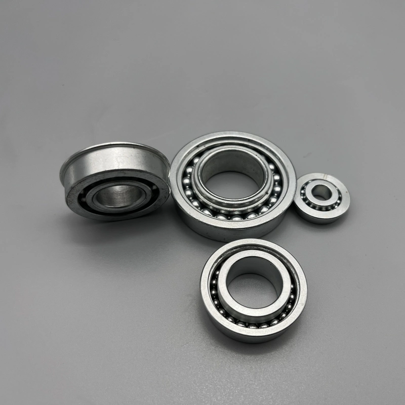 Size 12X28X11mm Steel Plate Single Row Stamping Bearing 101 for Luggage Cart Transmission and Power Equipment Unground Flanged Ball Bearing