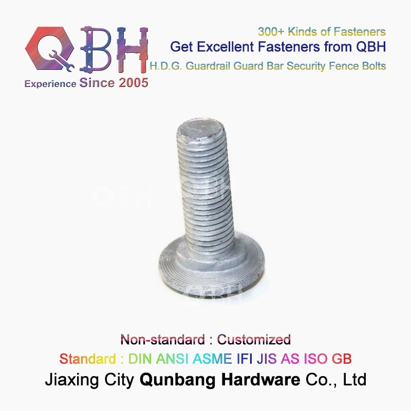 Qbh Customized OEM ODM M5-M30 HDG H. D. G. Hot DIP Galvanizing Highway Highroad Express High Way Road Safety Barriers Bolts