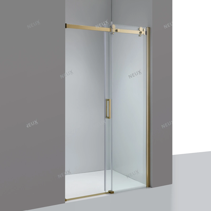 Cheap Price Bathroom Simple Sliding Shower Room Golden Shower Sliding Glass Door