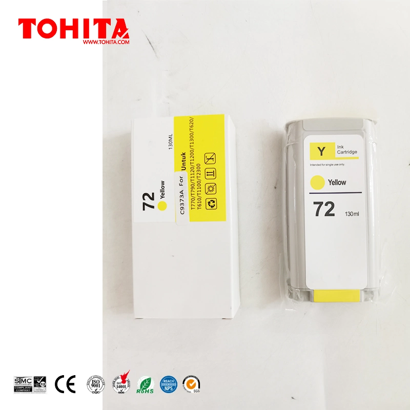 Ink Cartridge 72 C9370A C9371A C9372A C9373A C9374A for HP Designjet T1100 T1120 T1200 T1300 T2300 T610 T620 T770 T790 T795 Ink Tohita