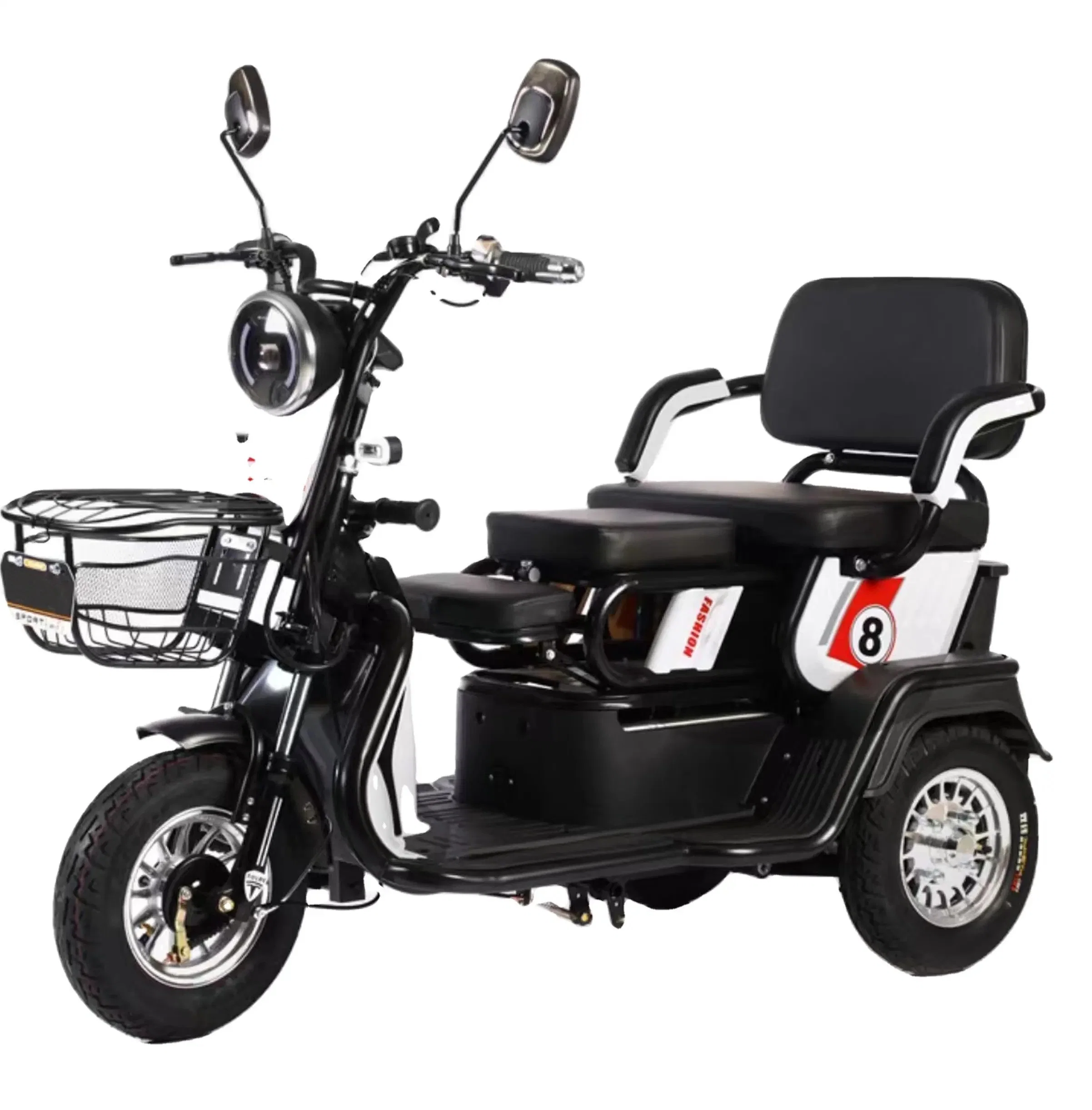 OEM 48V 60V Tricycle Electric Bike Adult Powerful 3 Wheel Tricycle 2 Seat Mobility Scooter Electric 3 Wheels Open Passenger 7-9h