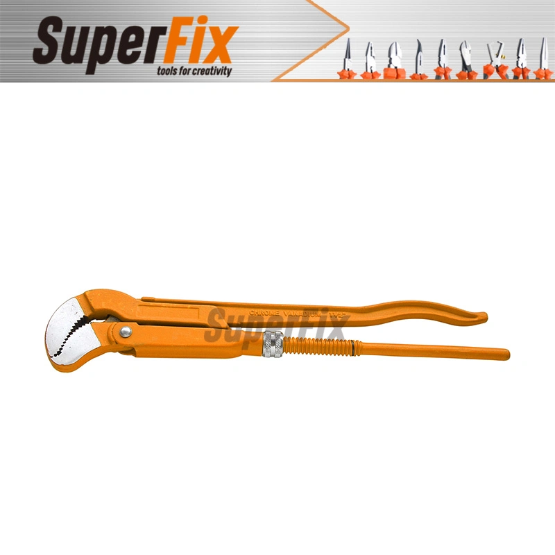 Double Handle Pipe Wrench 1"-1.5"-2"-3"-4"/with 90&deg; Bent Nose