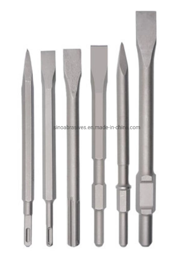 10pcs SDS Plus d'un marteau et burin combinaison semoir Bit Bit défini dans boîte en aluminium