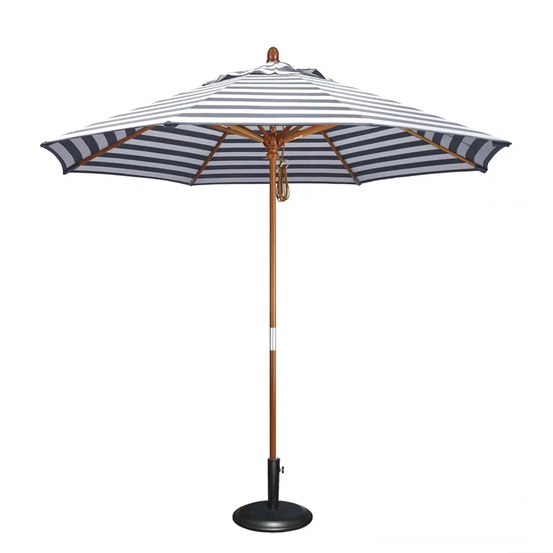 Diam 2.7m/3m Outdoor Custom Garden Aluminum Wood Steel Center Pole Parasol Waterproof Polyester Sun Beach Patio Umbrella