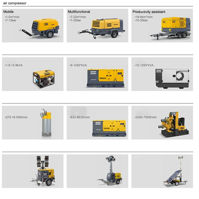 Atlas Copco Industrial Diesel Driven Portable Mobile Drehschraube Luft Kompressorpreis