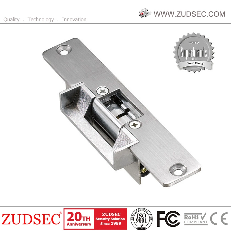 Electric Strike Lock with Stainless Steel Short Faceplate, Electric Lock 12VDC for Wooden Door