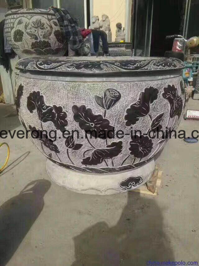 Natural Granite Rectangle Planter Flower Pot for Garden Patio Balcony