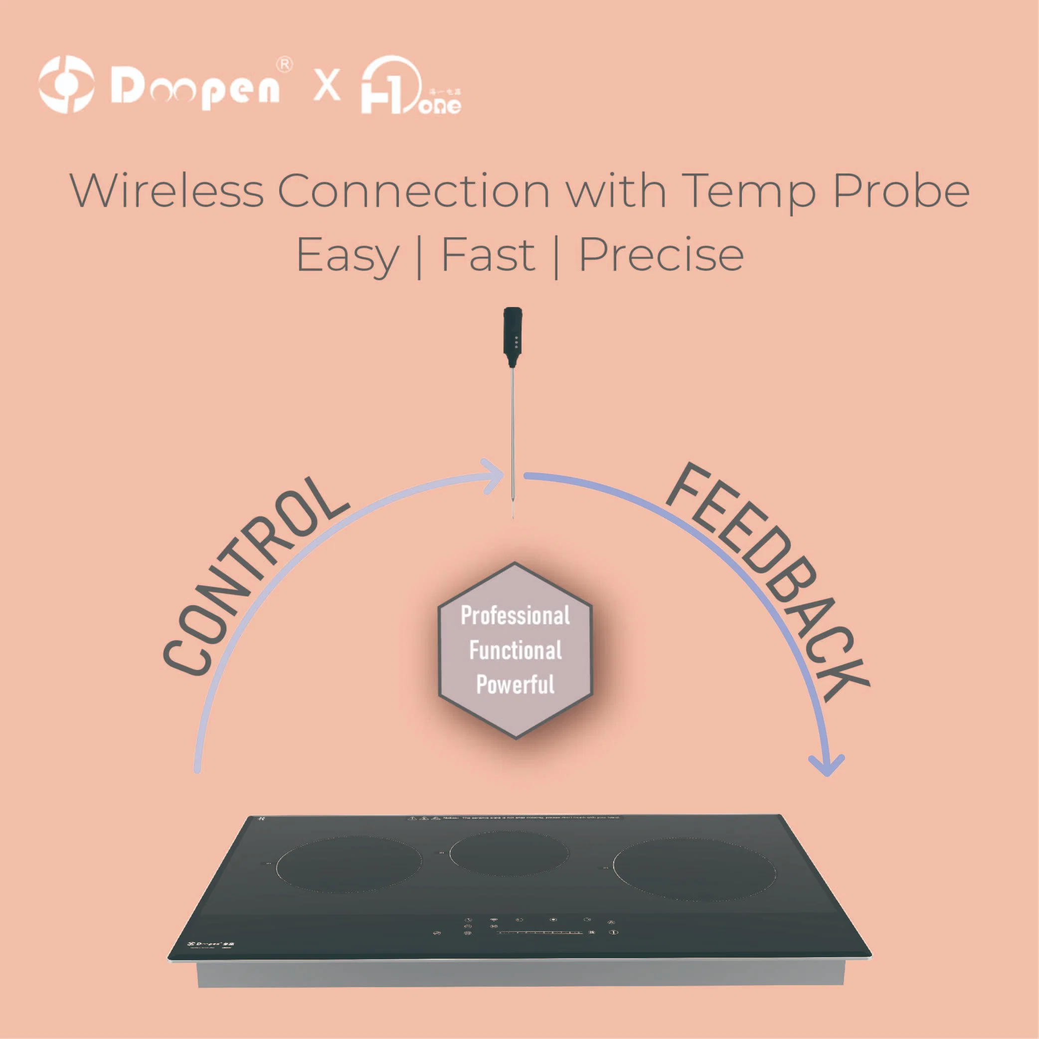 Parrilla de inducción inteligente con pantalla LED y control de temperatura preciso Sistema