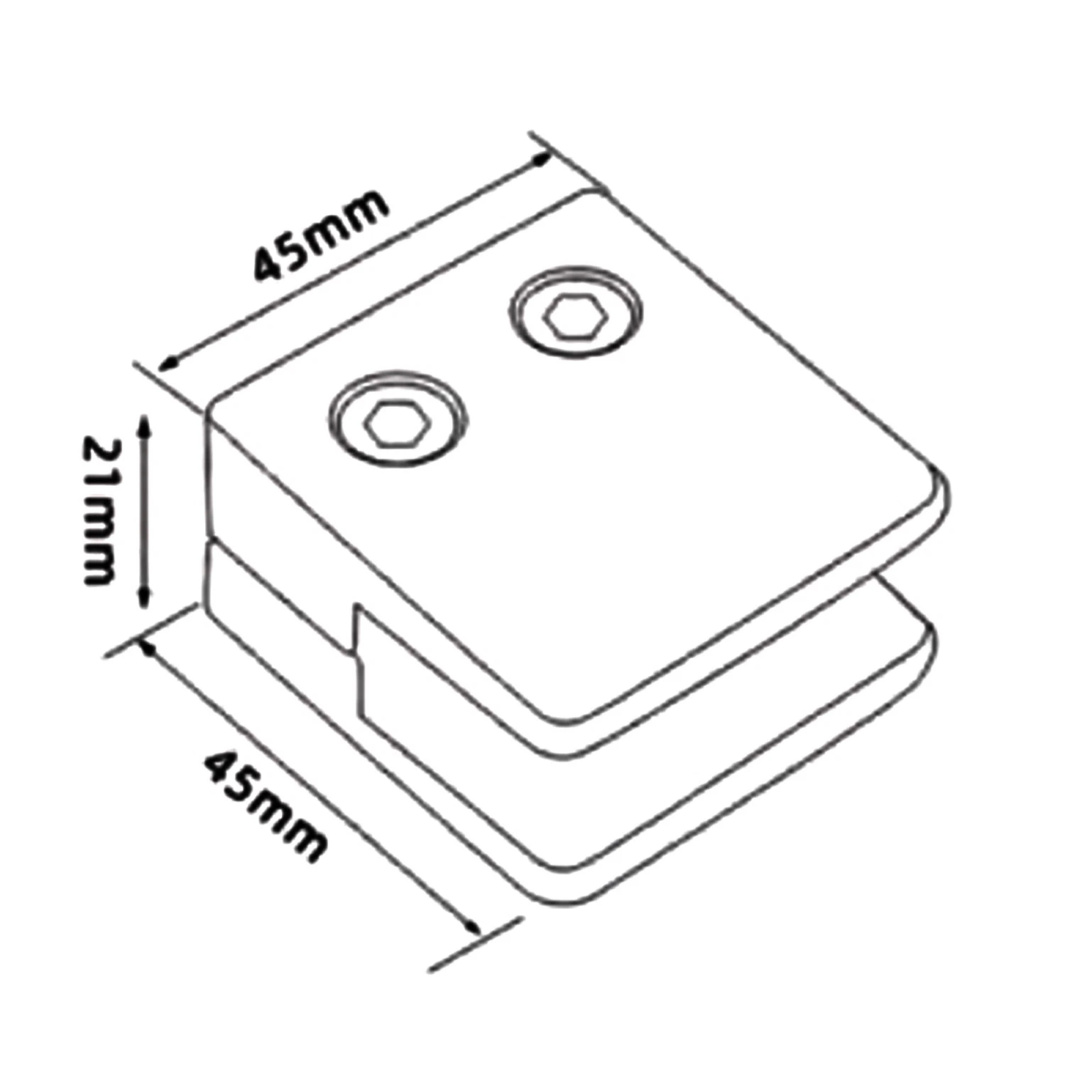 304 Stainless Steel Square Glass Clip Staircase Hardware