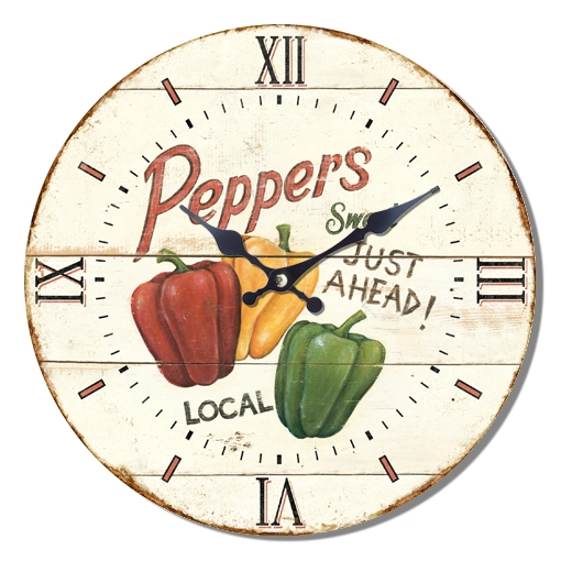 Vegetables Art Kitchen Gift MDF Wall Clock