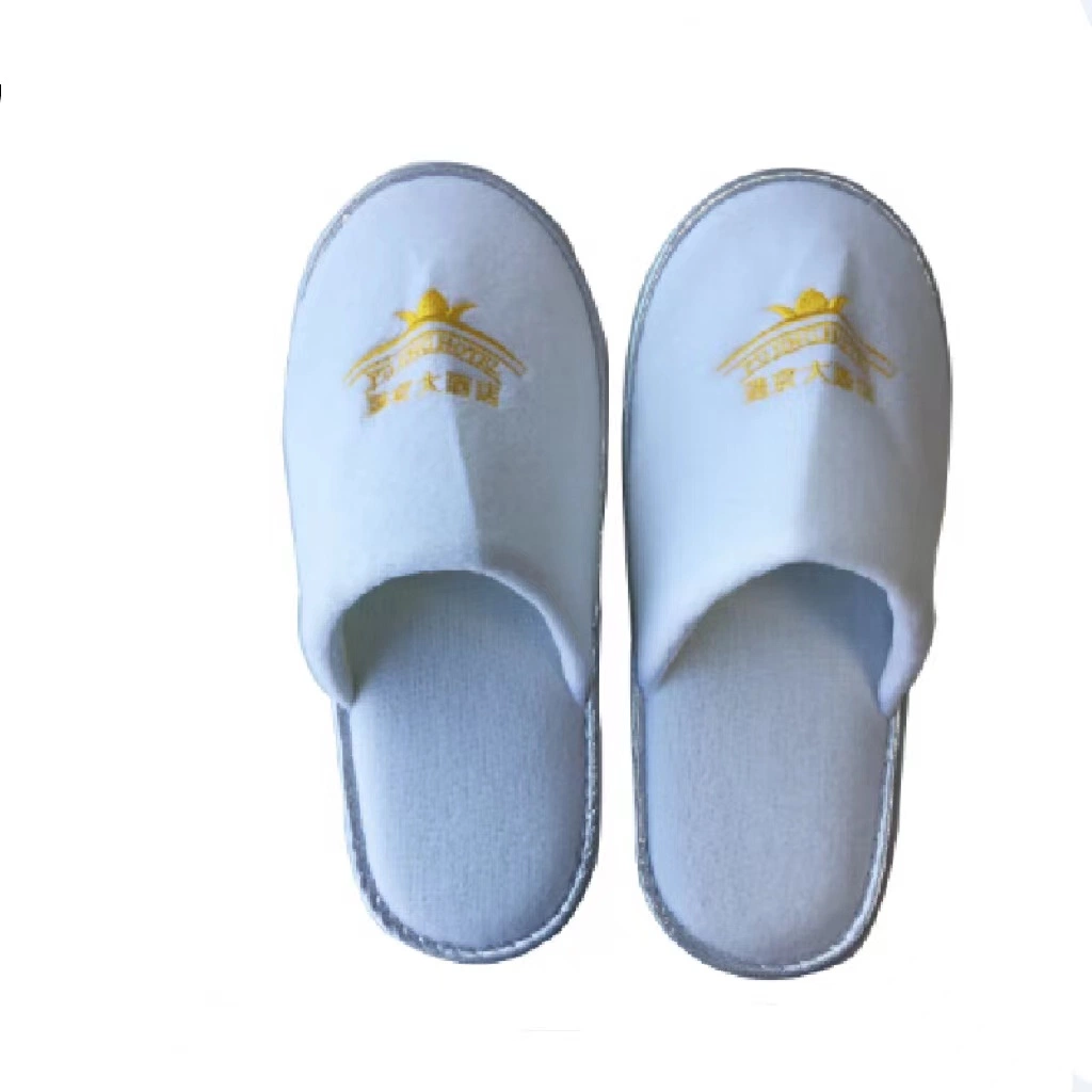 Hotel Amenities White Velvet Close Toe Hotel Slipper