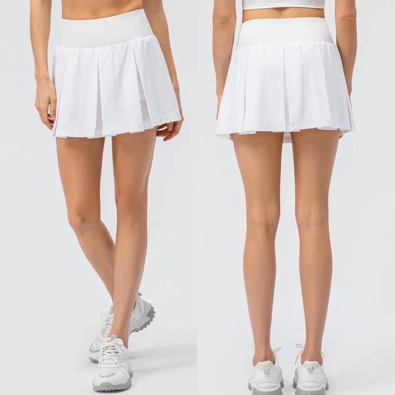 New Fashion Everyday Leisure Outfits Mini Plaid Skirts Tennis Apparel for Women, Cute Athletic Clothes Pleated Short Skorts with Inner Shorts and Pocket