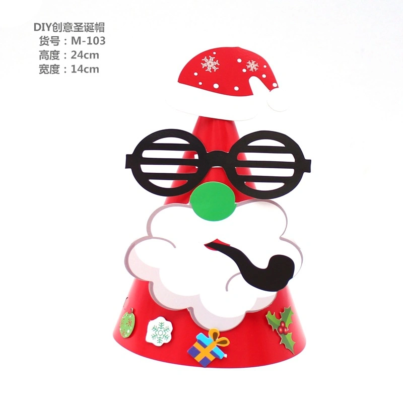 New Christmas Hat Children's Paper Decoration Hat DIY Party Christmas Supplies Handmade Paper Hat