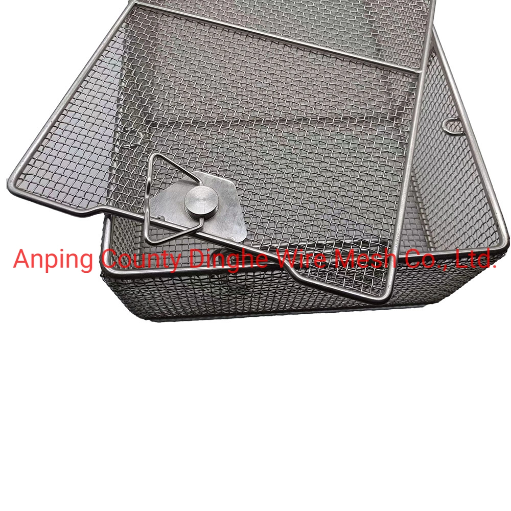 Hospital Cleaning Medical Stainless Steel Metal Grid Mesh Disinfection Basket