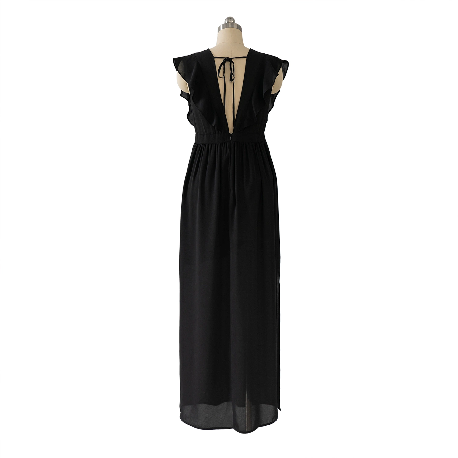 Ladies Chiffon Apparel Girl Women Woven Black Fashion Abaya Dresses