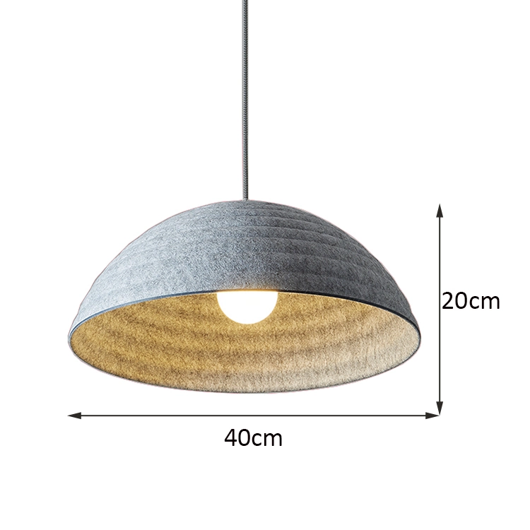 Lumière suspendue de lustre en plastique recyclé, lumière d'ampoule LED personnalisable, éclairage intérieur en feutre pour animaux, lampe acoustique moderne en tissu linéaire, éclairage de décoration d'intérieur pour la maison.