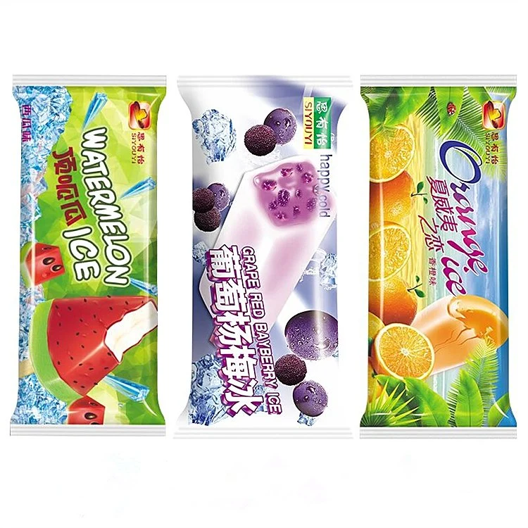 Benutzerdefinierte Logo Print Kunststoff Mylar Back Seal Ice Cream Pop Packbeutel Für Eiszapfen