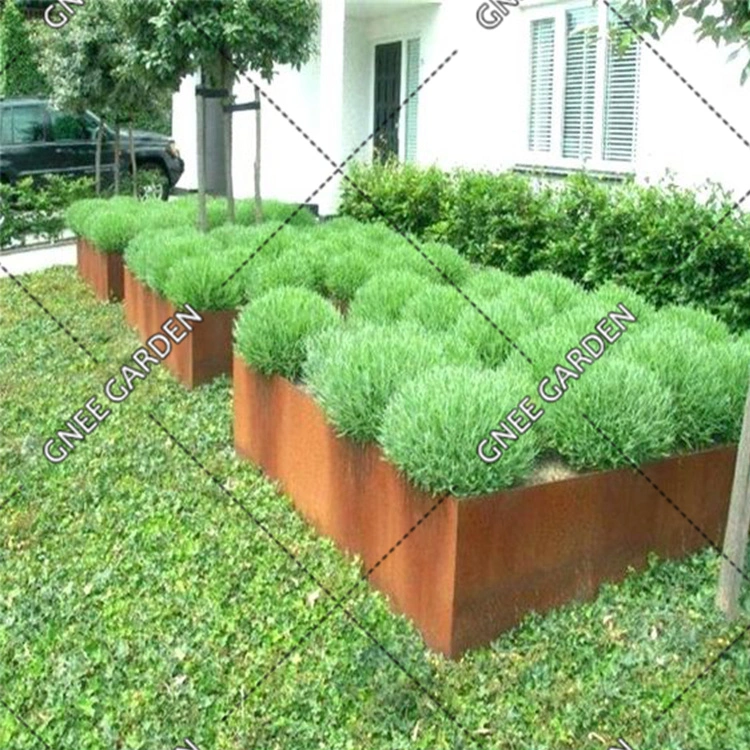 Kundenspezifischer Corten Stahl Rasen Kanten Garten Bett Gras