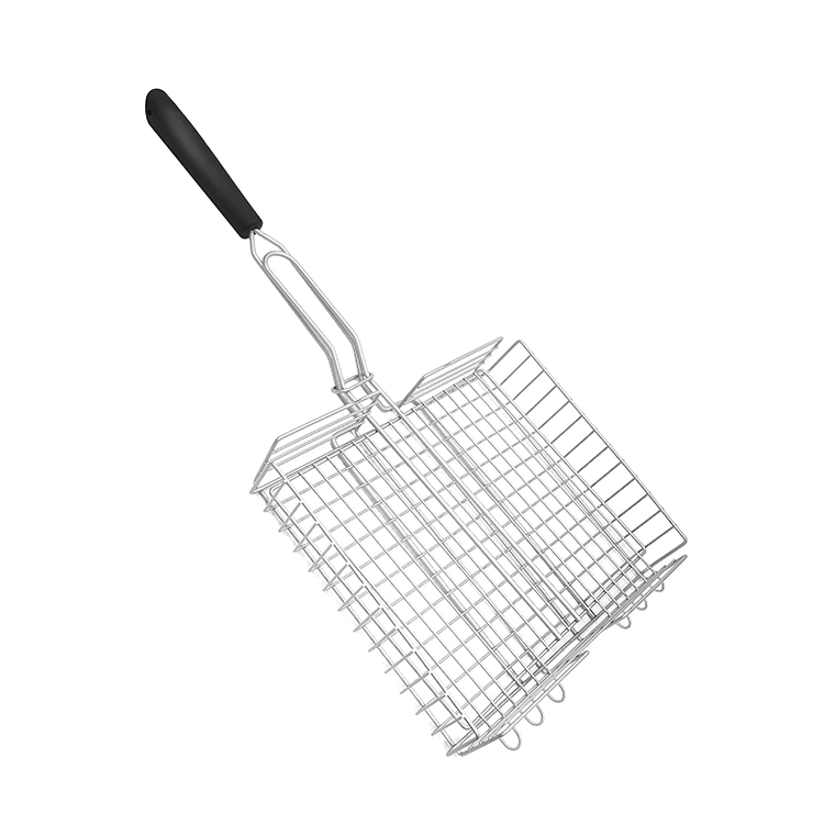 Portable Charcoal Grill Square Non Stick BBQ Grill Basket BBQ Tool Stainless Steel