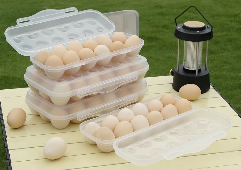 12 18 Cells Transparent Plastic Egg Preservation Box Portable Egg Storage Box