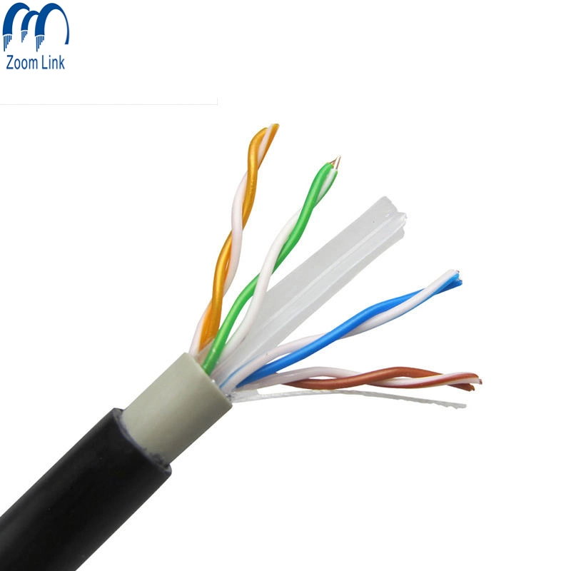 Customizable Jacket for Outdoor UTP 4 Pairs CAT6 Networking