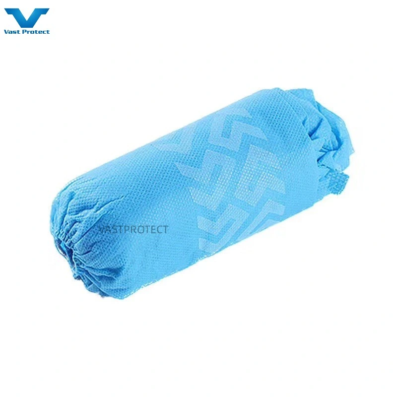 Original Factory Disposable PP 10-30g Elastic Blue Anti-Slip Printed Shoe Cover