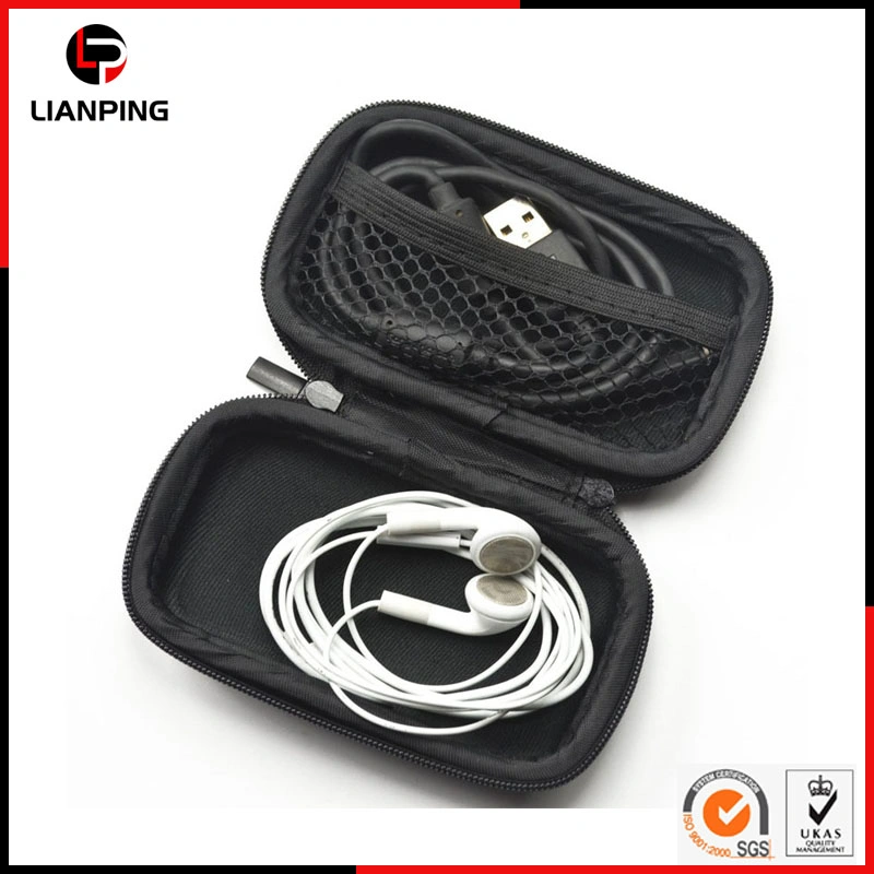 Factory Wholesale/Supplier Shockproof Hard EVA Earphone Case with Mesh Pocket