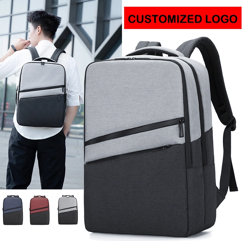 Wholesale Custom Logo OEM 14 15 Inch Waterproof Large Oxford Travel Business Office Briefcase Backpack USB Computer Laptop Bag for Men