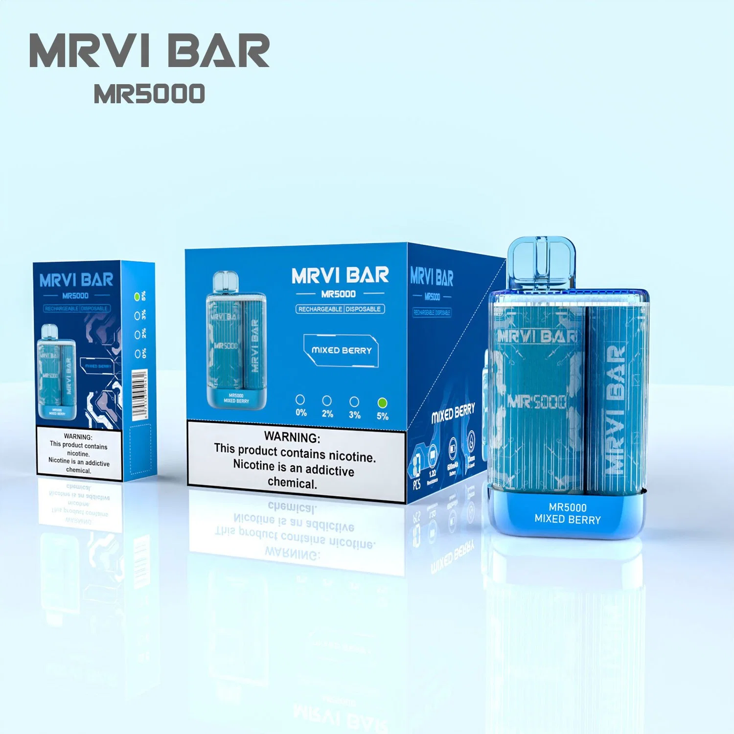 Melhor qualidade de vender a quente Mrvi Original Bar Borlas Vape 5000 13 ml de capacidade de 600 mAh bateria Recarregador Mini Cigarro Eletrônico