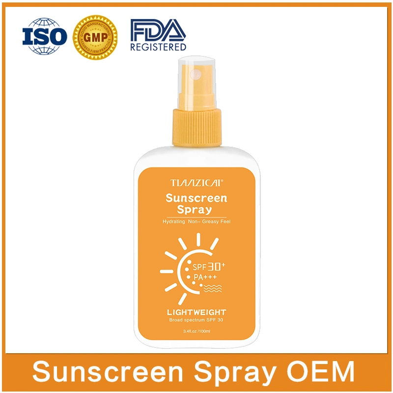 OEM Corps et visage SPF 50 la crème solaire Imperméable blanchissant Spray