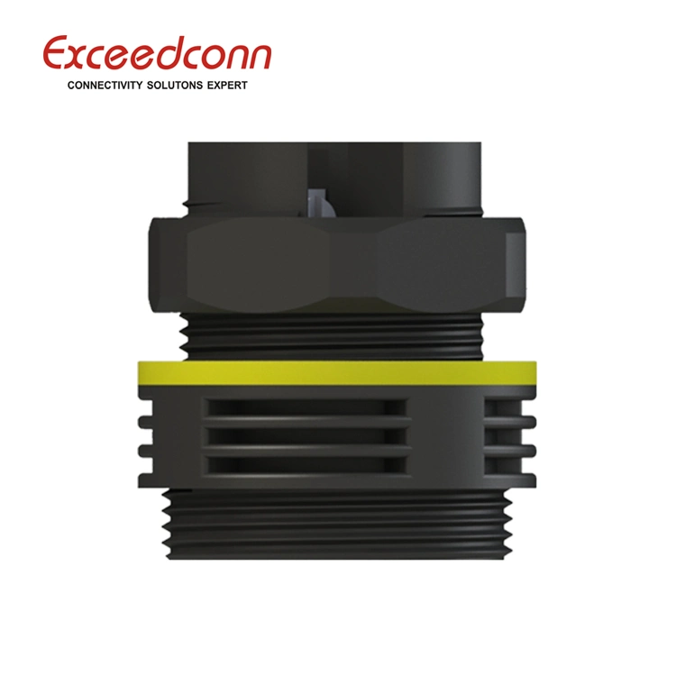 IP68 Black and Yellow M16 Waterproof Multiconnector Panel Mount Connectors