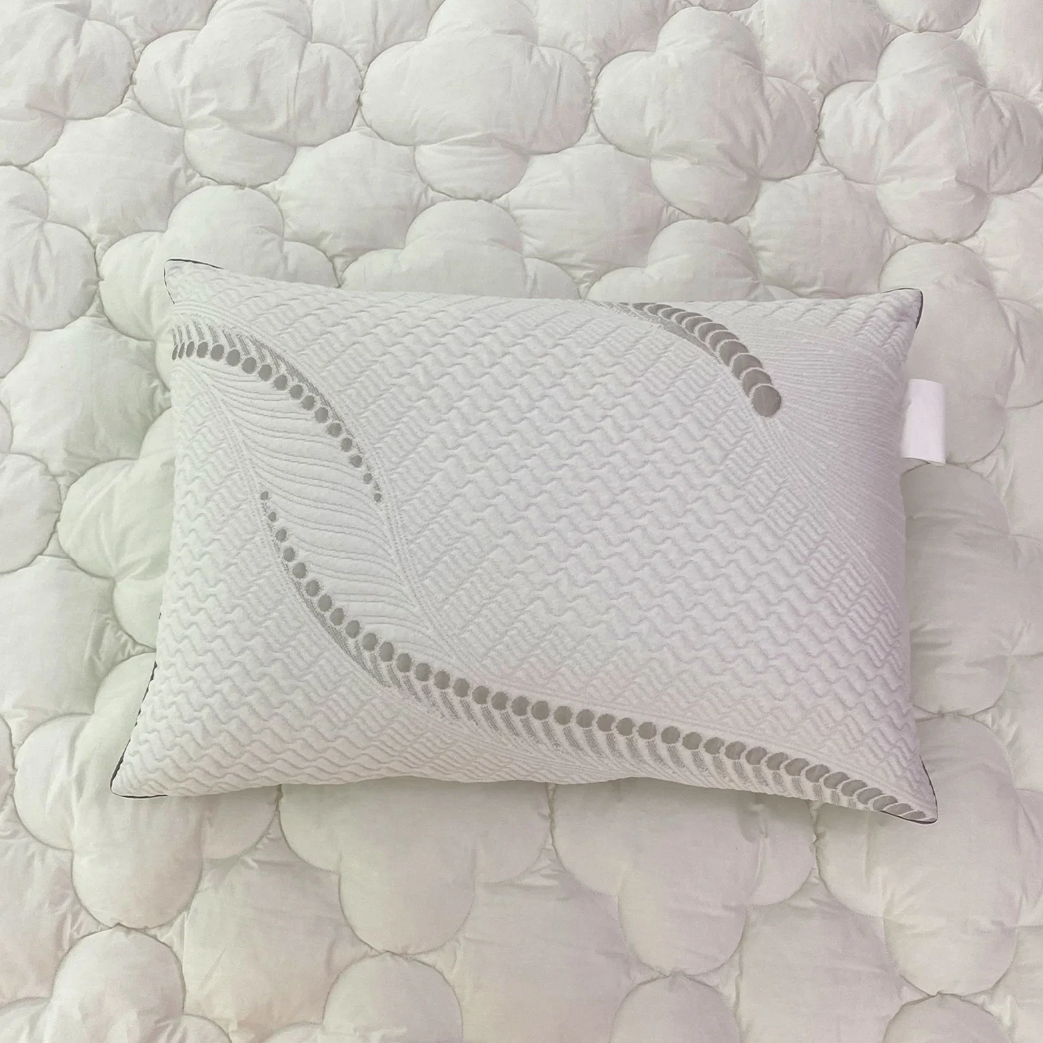 Customized Hotel White 100% Polyester Airmesh Jacqua Exquisite Appearance Shredded Latex Pillow for Adults