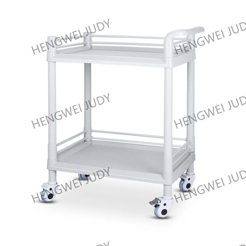 2 Layer Medical Instrument Trolley with Drawer for Clinic Hospital Use