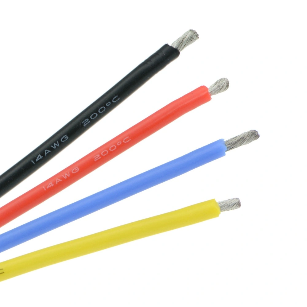 HOHE TEMPERATUR 8AWG 10 AWG 12AWG 6AWG 20AWG 26AWG 22 Hitzebeständiger Silikonkautschuk-Kabeldraht AWG 50mm