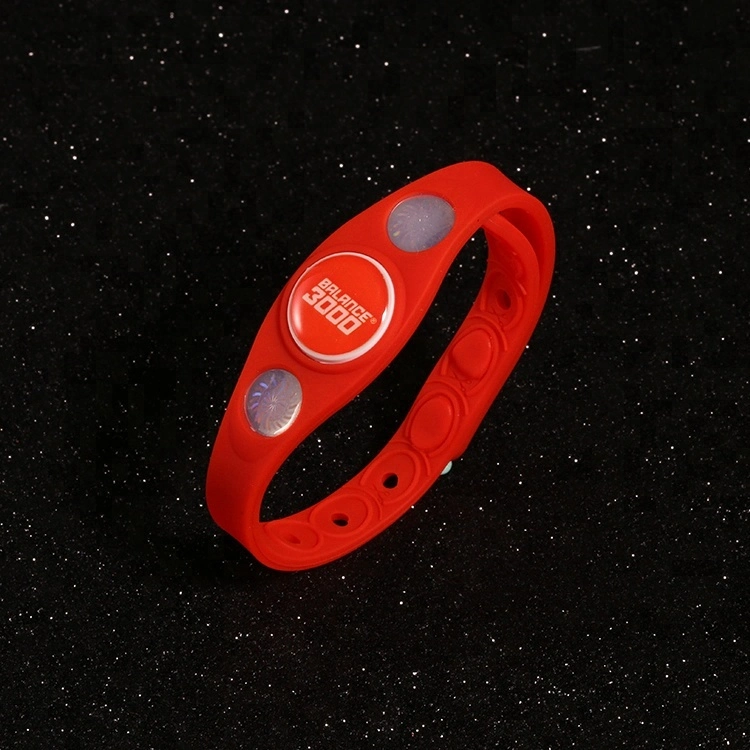 Diseño a medida su propio Ion Energy Logo silicona PVC USB Pulsera de pulsera de silicona sensible a UV Power Balance