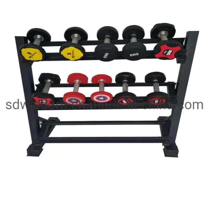 Two Tiers Home Fitness Machine Commercial Gym Equipment Kettle Bell Storage Rack Power Rack