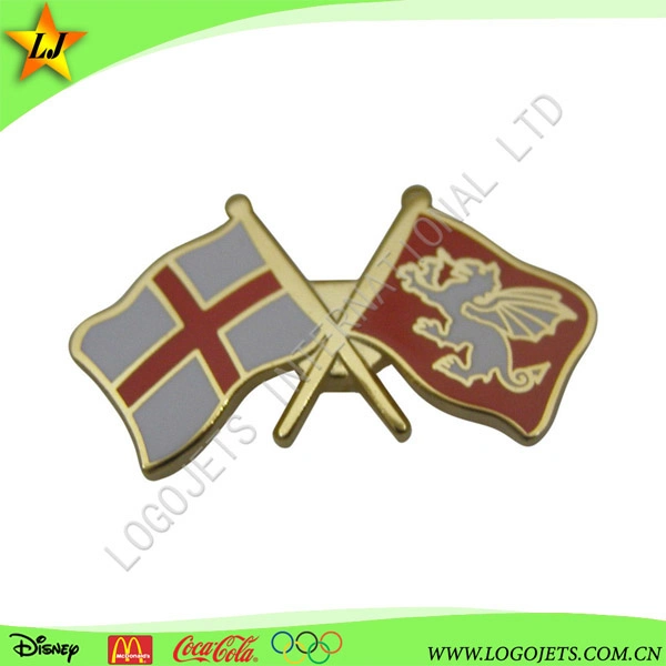 Hot Sale Brass Stamped Imitation Hard Enamel Filled Flag Lapel Pin Metal Badge