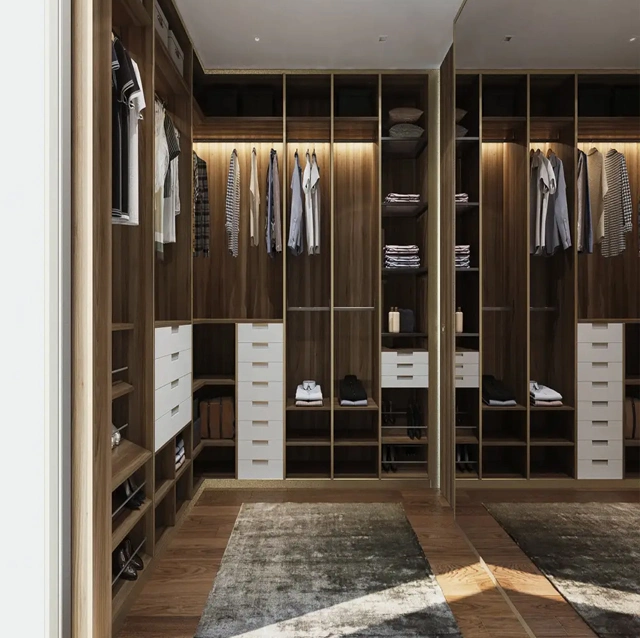 Diseño moderno de vidrio bastidor de aluminio muebles Doorbedroom vestidor