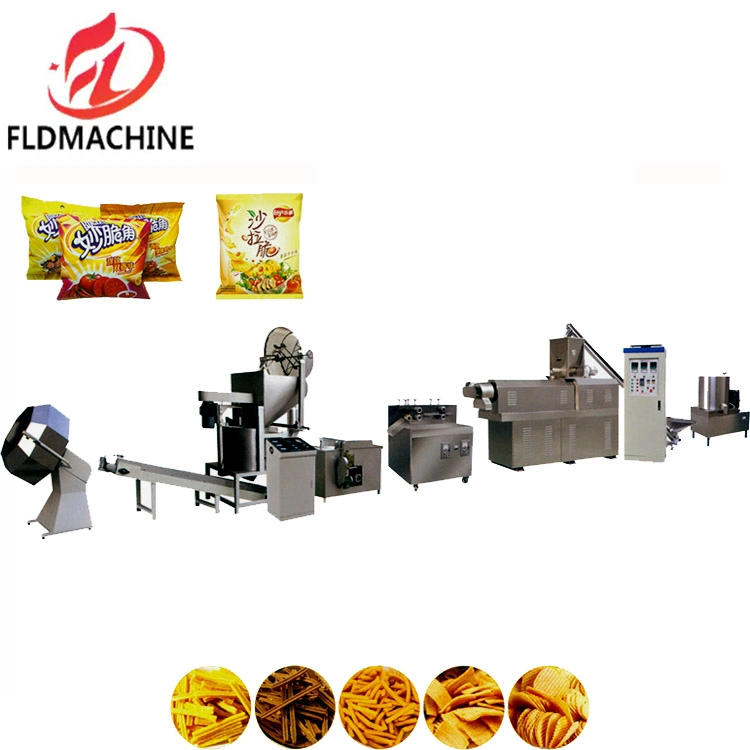 Equipamento de processamento de flocos de milho para cereais matinais, planta de produção de chips de milho recheados com núcleo inflado, extrusora de alimentos para bebês e lanches, máquina de fazer migalhas de pão.