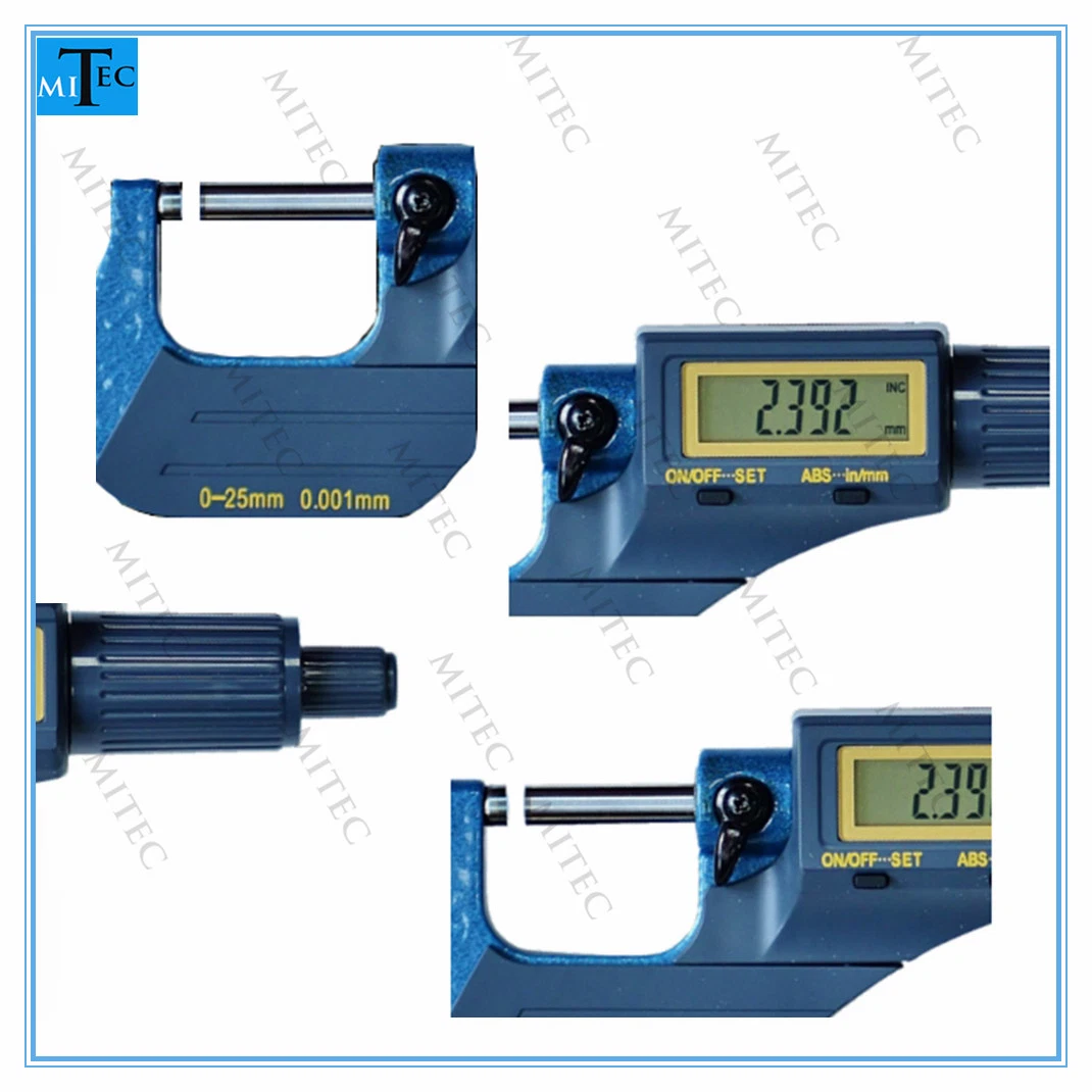 0-25mm 0,001 mm fuera de un micrómetro electrónico digital