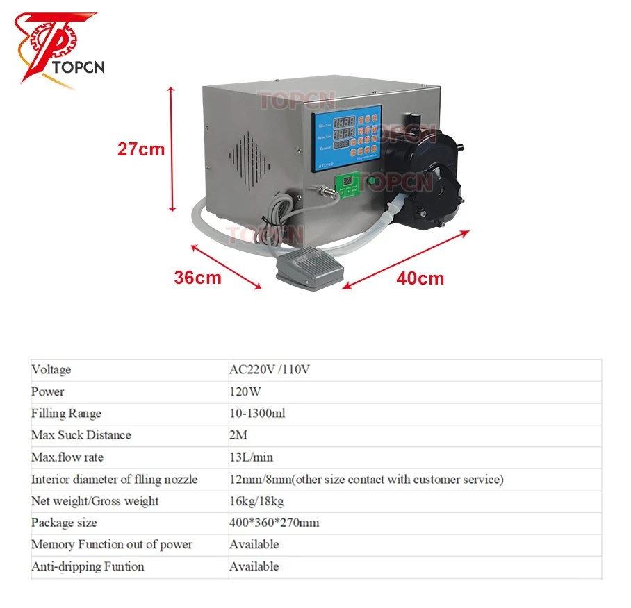 Small Scale Digital Single Head Quantitative 13L Peristaltic Pump Liquid Glue Bottles Filling Machine